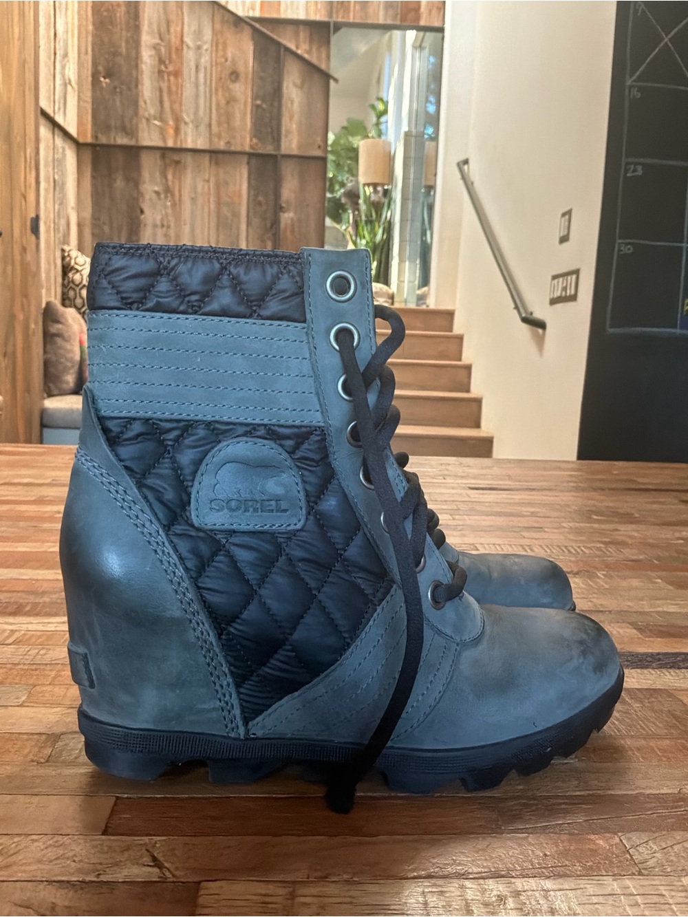 Sorel Women's Black Lace-Up Combat Boots